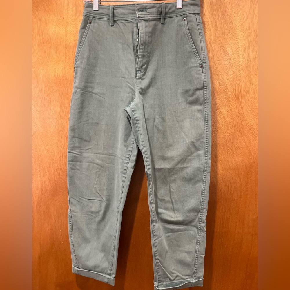 Gap High Rise Barrel Khakis